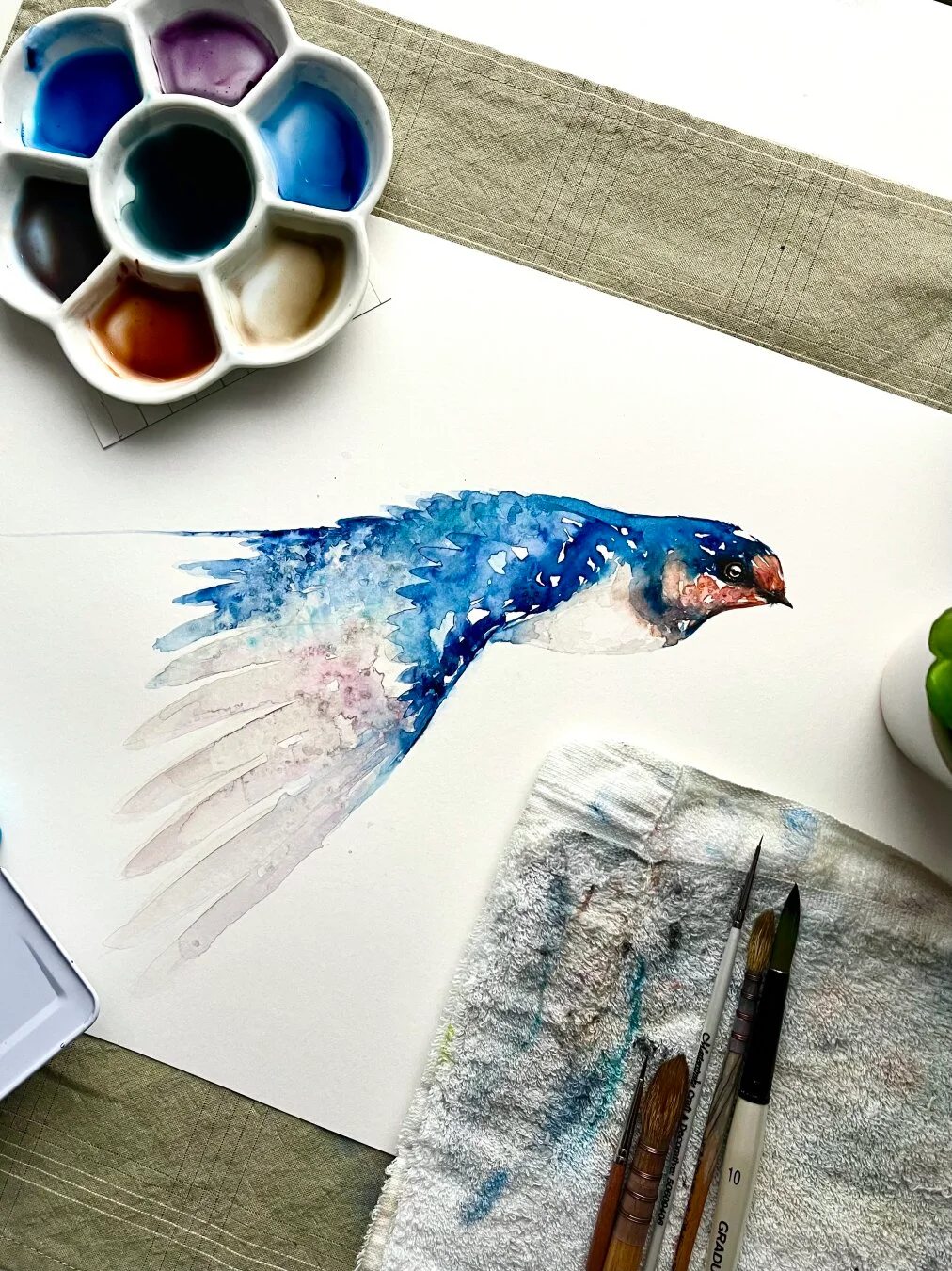 A beautiful little swallow in watercolour paints. 🕊️ Watch the painting process on YouTube here: https://youtu.be/H1v48grKzDE #watercolor #aquarelle #art #painting #relaxing #paintwithme #artwork #watercolorpainting #watercolourpainting #watercolour #natureart #birds #birdart #birdpainting #aquarelleart #illustration #swallows #swallow #barnswallow #relaxingart
