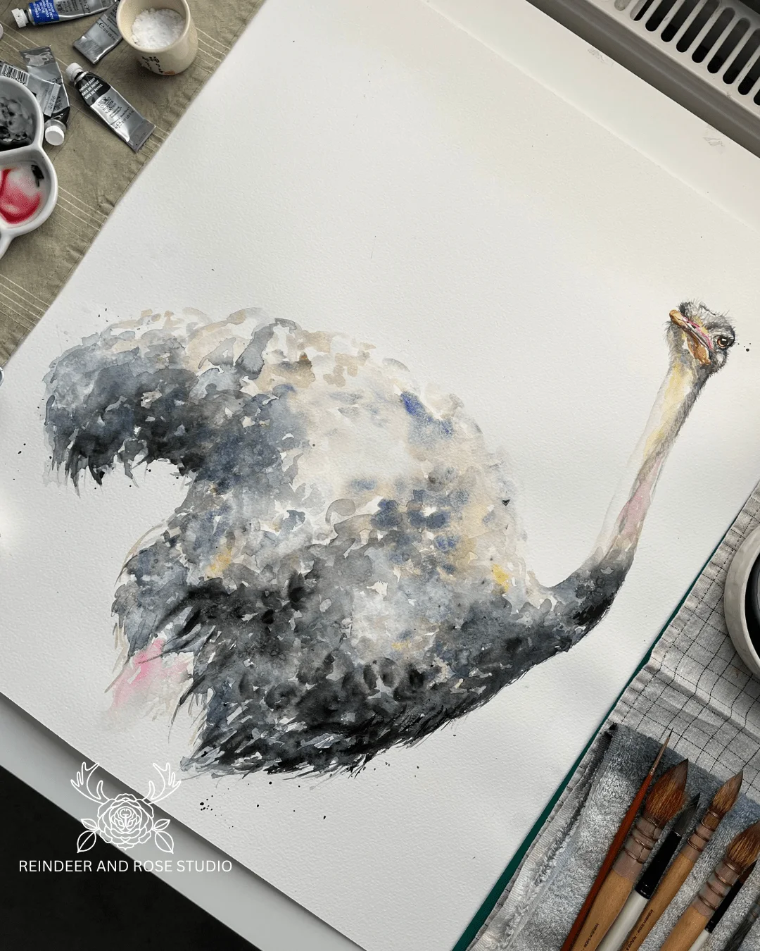 A bold, powerful ostrich in watercolours. Watch the relaxing painting process now: https://youtu.be/Gvzn5t-67mQ 🕊️ 🕊️ #WatercolorPainting #RelaxingArt #PaintWithMe #WatercolorAnimals #OstrichArt #ColorfulPainting #RelaxingWatercolor #ArtForRelaxation #WatercolorTutorial #CreativeCalm #AnimalArt #ArtYouTube #CalmingArt #WhimsicalArt #WatercolorArtist #WatercolourPainting #Aquarelle #Art #Painting #Relaxing #Artwork #WinsorAndNewton #Watercolour #NatureArt #Birds #BirdArt #BirdPainting #AquarelleArt #Illustration #Wildlife #WildlifeArt #WildlifeArtwork #ostrich #ostriches